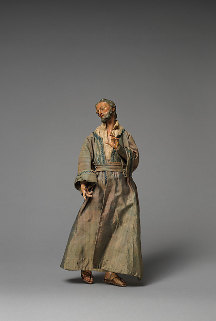 Small “Joseph” with hand raised in purple/grey long robes by an unrecorded maker, The Metropolitan Museum of Art