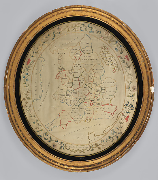 Embroidered map sampler