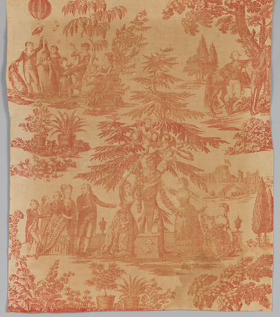 Copper plate printed cotton with King George III and his family