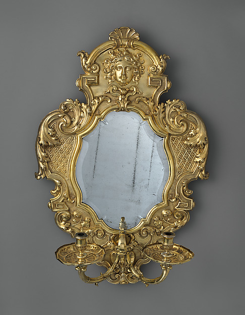 Monumental mirror sconce (one of a pair)