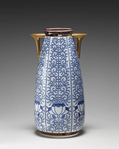 Vase with "lily pattern" (one of a pair)
