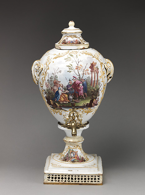 Hot water urn with biblical scenes