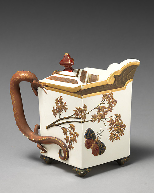 Teapot with salamander handle by Worcester factory, The Metropolitan Museum of Art