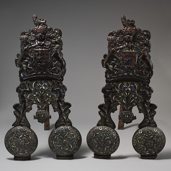 Pair of andirons by Stephen Pilcherd, The Metropolitan Museum of Art