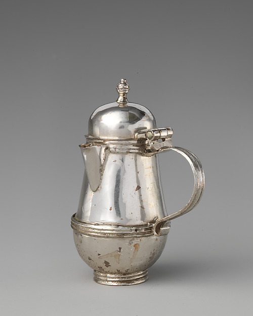 Miniature coffeepot with hinged cover