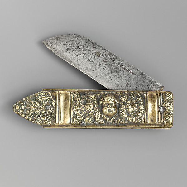 Clasp knife with cherub's head by an unrecorded maker, The Metropolitan Museum of Art