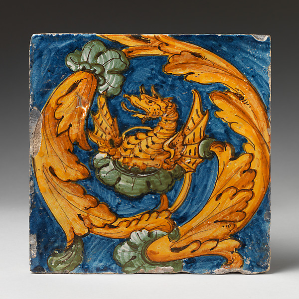 Tile with dragon by an unrecorded maker, The Metropolitan Museum of Art