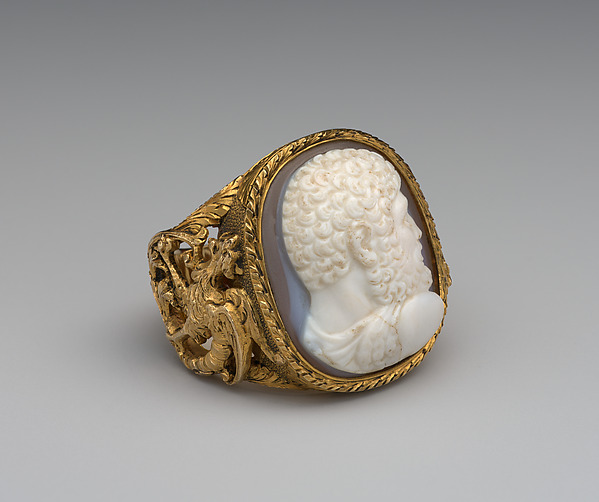 Cameo of Hercules set in ring