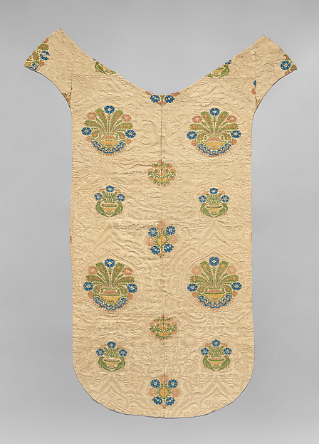 White and Polychrome Brocaded Damask by an unrecorded maker, The Metropolitan Museum of Art