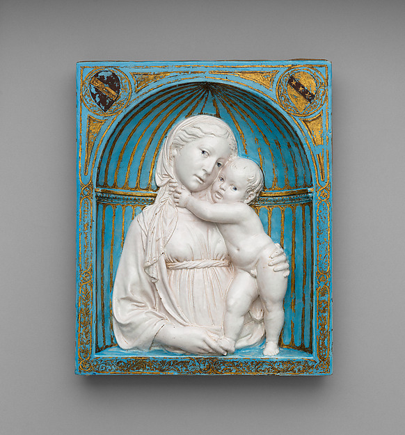 Virgin and Child in a niche by Luca della Robbia