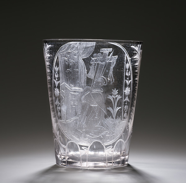 A monk praying before an altar by Anonymous