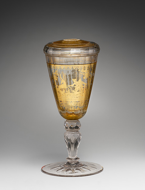 Standing cup with cover with scene of stag hunt by an unrecorded maker, The Metropolitan Museum of Art