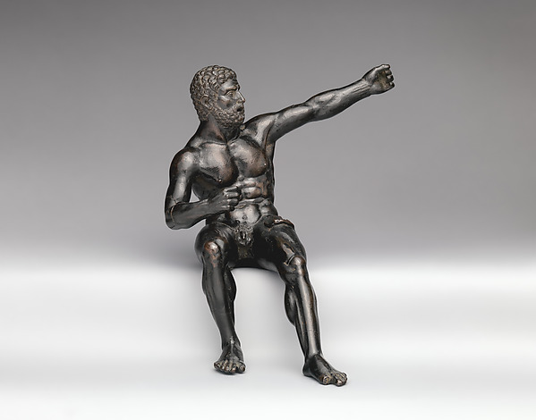 Seated Hercules in the act of shooting at the stymphalian birds by Vittore Gambello