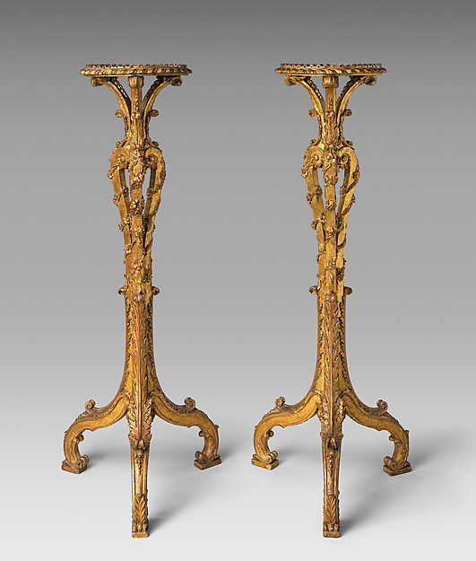 Pair of tripod candlestands (torchères)