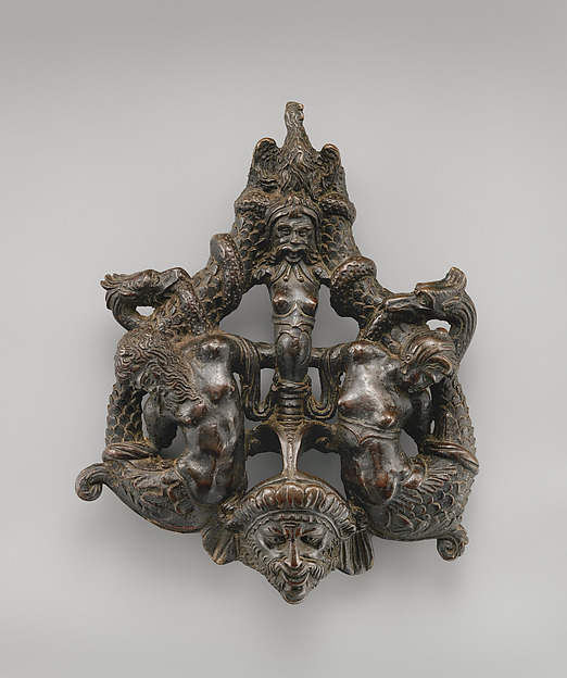 Doorknocker with a Triton and a Nereid. doorknocker, with, triton