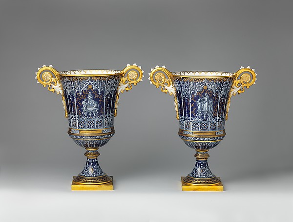 Alexandre Evariste Fragonard, Vase (vase gothique Fragonard) (one of a pair)