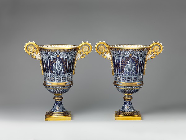 Sèvres Manufactory, Vase (vase gothique Fragonard) (one of a pair)