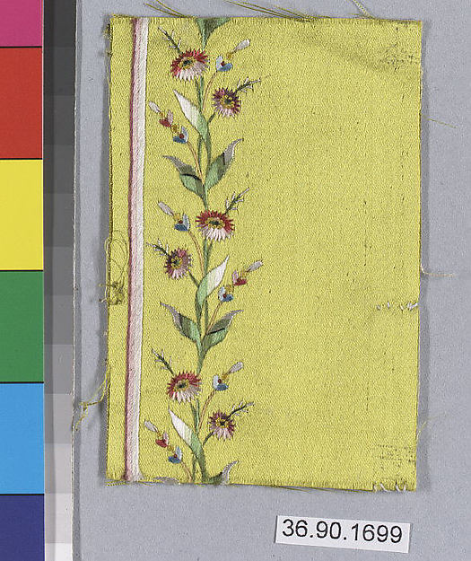 Embroidery sample for a man’s suit or waistcoat by an unrecorded maker, The Metropolitan Museum of Art