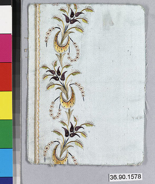 Embroidery sample for a man’s suit or waistcoat by an unrecorded maker, The Metropolitan Museum of Art