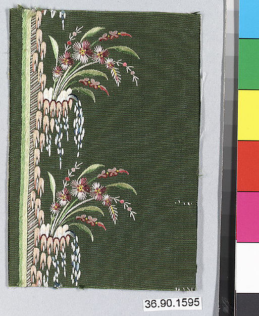 Embroidery sample for a man’s suit or waistcoat by an unrecorded maker, The Metropolitan Museum of Art