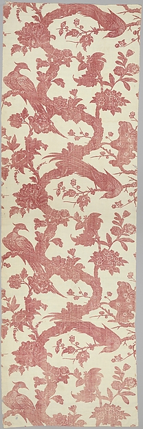 Piece with pheasants and exotic flowers
