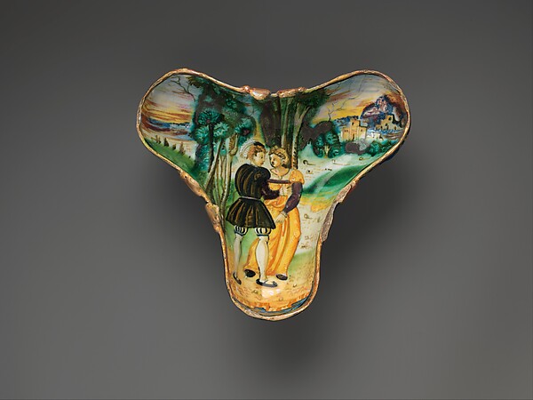 Trilobed vessel with Two Lovers in a Landscape by an unrecorded maker, The Metropolitan Museum of Art