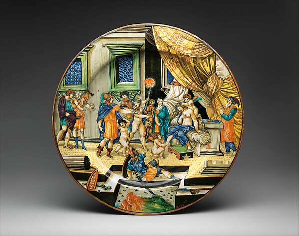 Dish with The Story of Semiramis by Fra Xanto Avelli da Rovigo, The Metropolitan Museum of Art