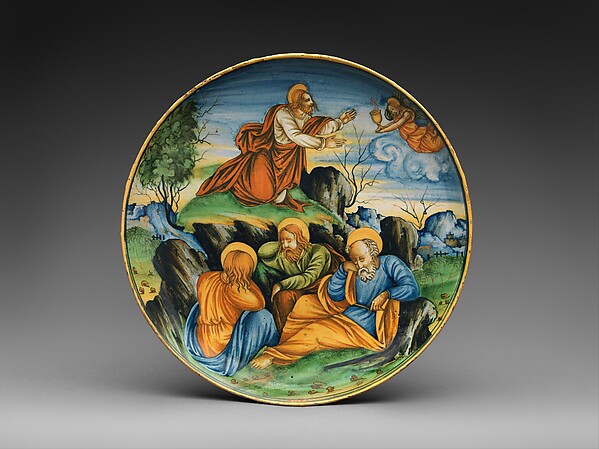 Shallow bowl with The Agony in the Garden by Baldassare Manara, The Metropolitan Museum of Art