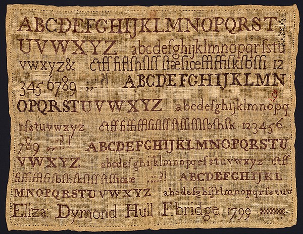 Sampler made at a Quaker school by an unrecorded maker, The Metropolitan Museum of Art