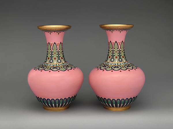 Vase with "cloisonné" decoration (one of a pair)