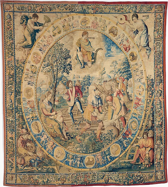October from a set of Medallion Months by Bernard van Orley, The Metropolitan Museum of Art