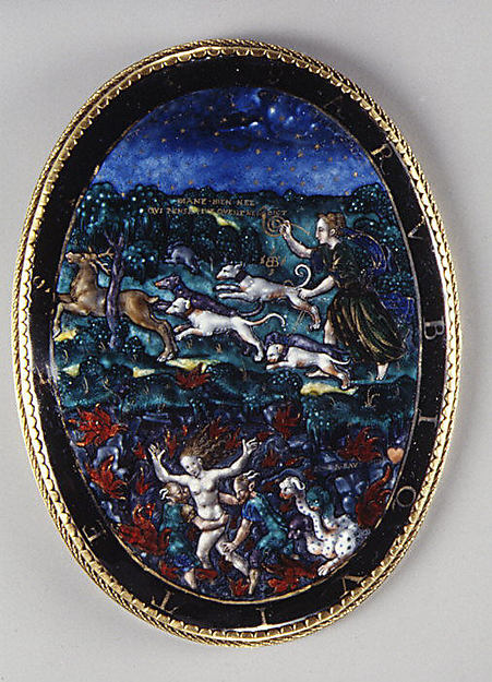 Master I. D. C., Diana Hunting and Proserpina in the Underworld