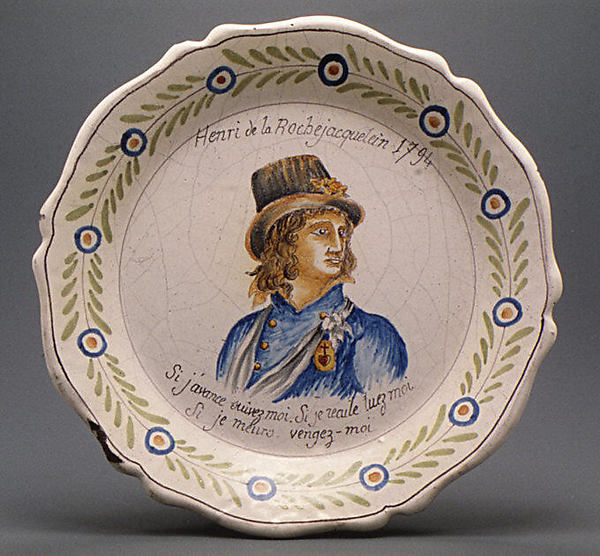 Plate with portrait of Henri de Verger, Comte de la Rochejaquelein by an unrecorded maker, The Metropolitan Museum of Art