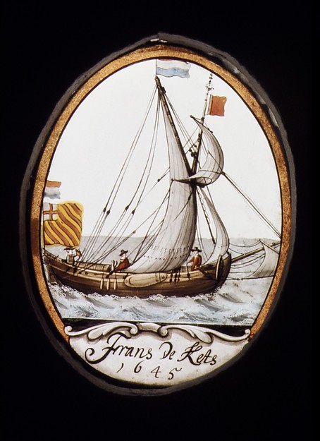 Market boat with Dutch flag