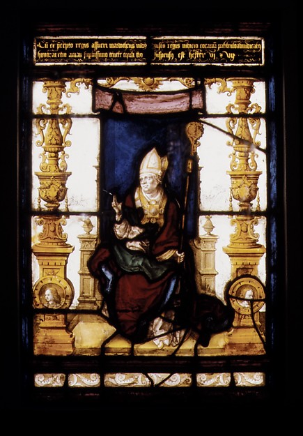 Panel depicting a seated bishop by an unrecorded maker, The Metropolitan Museum of Art