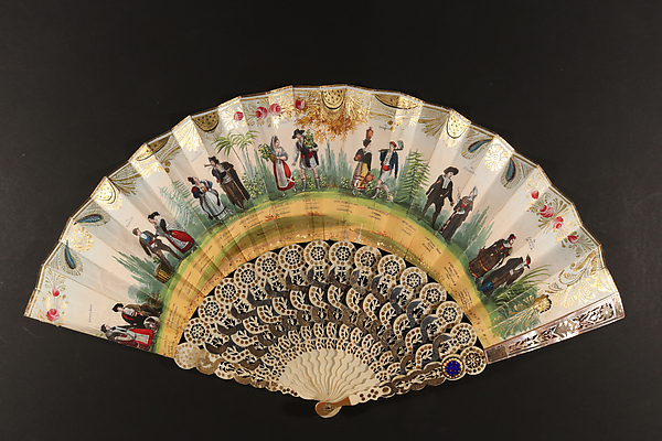 Fan with depiction of Spanish folk costumes