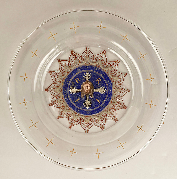 Plate with cross and head of Christ by Anonymous