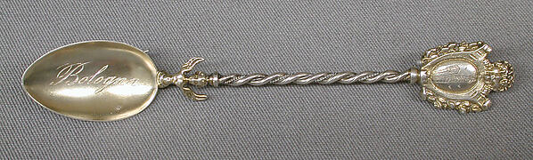 Souvenir spoon with depiction of Bologna's medieval towers by an unrecorded maker, The Metropolitan Museum of Art