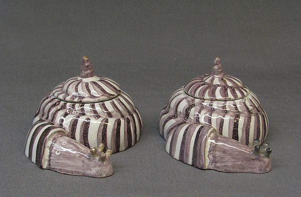 Pair of boxes with covers in the form of snails by an unrecorded maker, The Metropolitan Museum of Art