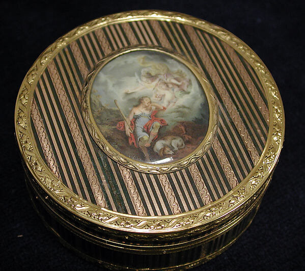 Snuffbox with miniature of sleeping Endymion and Selene by an unrecorded maker, The Metropolitan Museum of Art