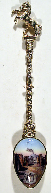 Souvenir spoon with view of excavation at Pompeii by an unrecorded maker, The Metropolitan Museum of Art
