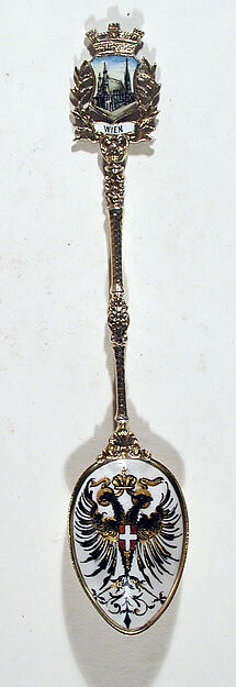 Souvenir spoon with Imperial double-headed eagle and St. Stephan's Cathedral in Vienna by an unrecorded maker, The Metropolitan Museum of Art