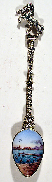 Souvenir spoon with view of Bay of Naples with Vesuvius in the distance by an unrecorded maker, The Metropolitan Museum of Art