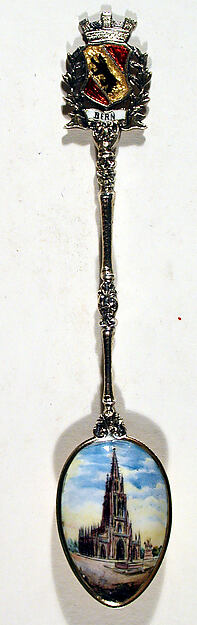 Souvenir spoon with view of west front of a Gothic cathedral (Bern?) by an unrecorded maker, The Metropolitan Museum of Art