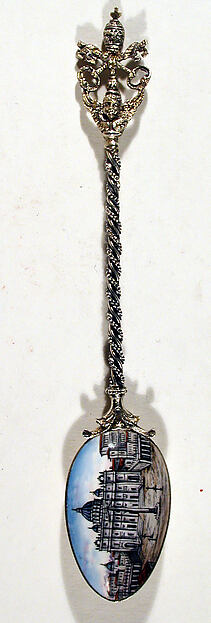 Souvenir spoon with view of St. Peter's Square and St. Peter's Basilica, Rome by an unrecorded maker, The Metropolitan Museum of Art