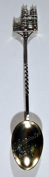Souvenir spoon with finial in form of west front of Westminster Abbey by Saunders & Shepherd, The Metropolitan Museum of Art
