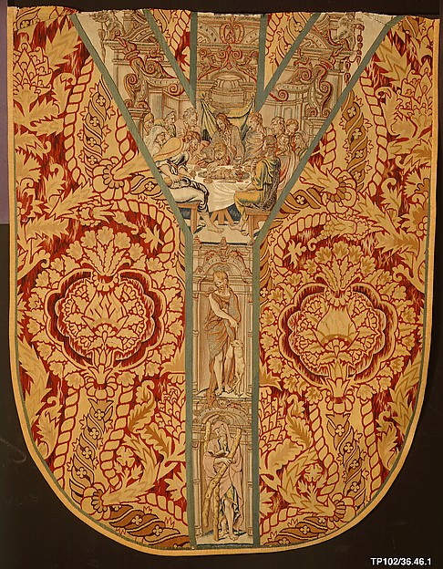The Last Supper, Saints John the Baptist and Andrew against a Faux Velvet Cloth of Gold by an unrecorded maker, The Metropolitan Museum of Art