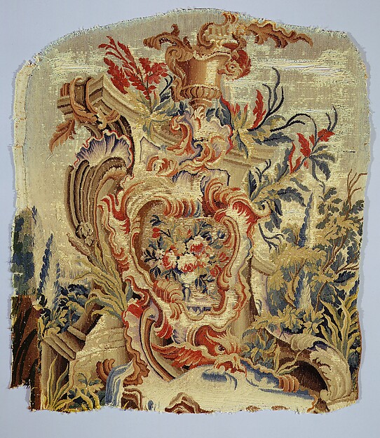 Rocaille cartouches with flowers