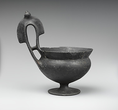 Image for Terracotta stemmed kyathos (single-handled cup)