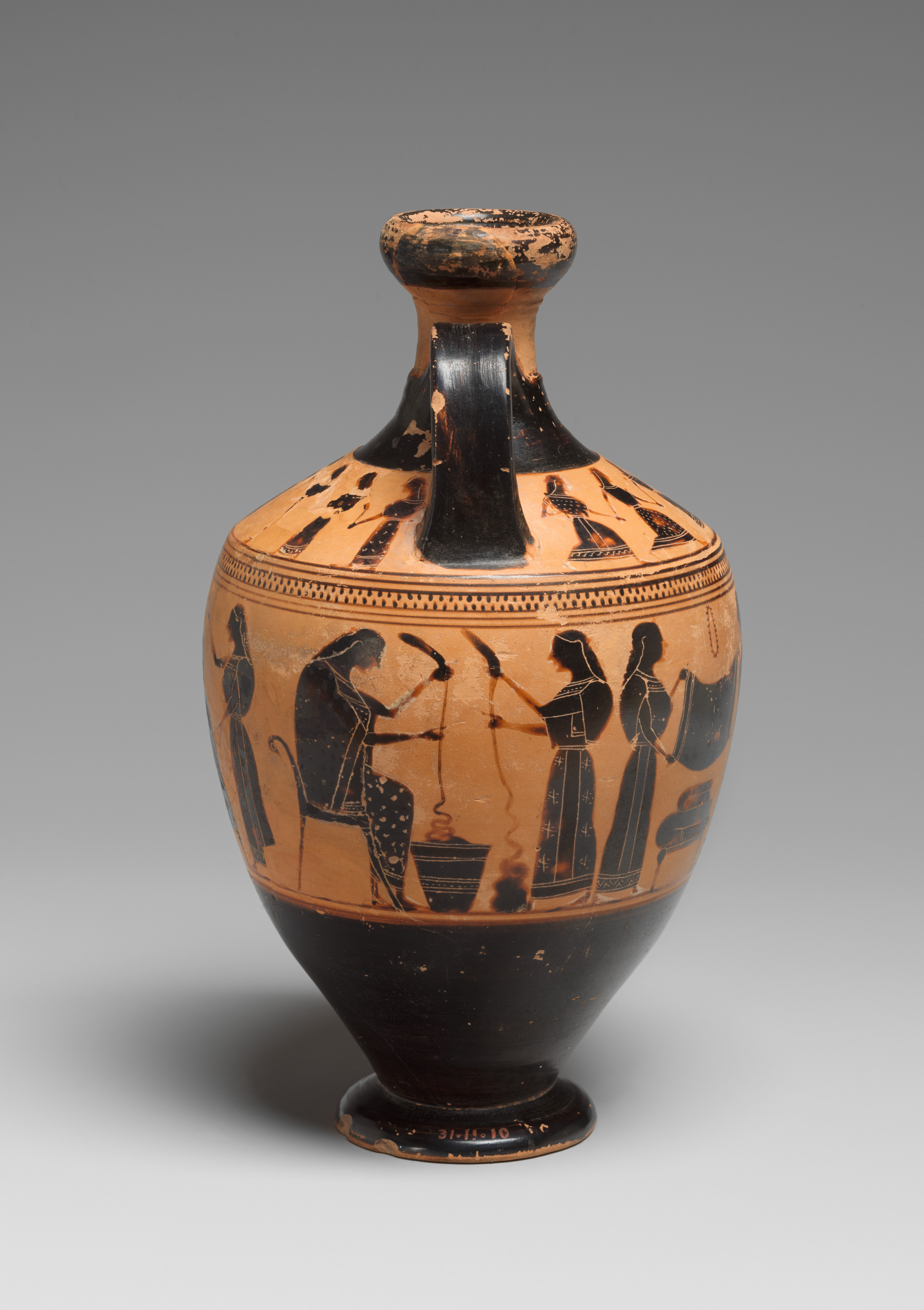 Attributed to the Amasis Painter - Terracotta lekythos (oil flask